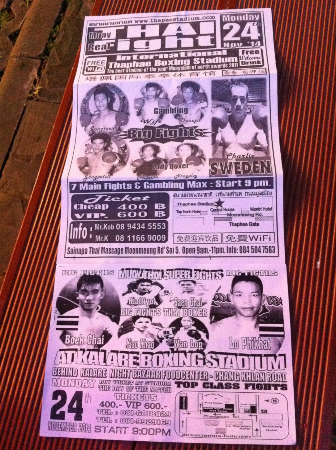 Panfleto de uma luta de Muai Thai