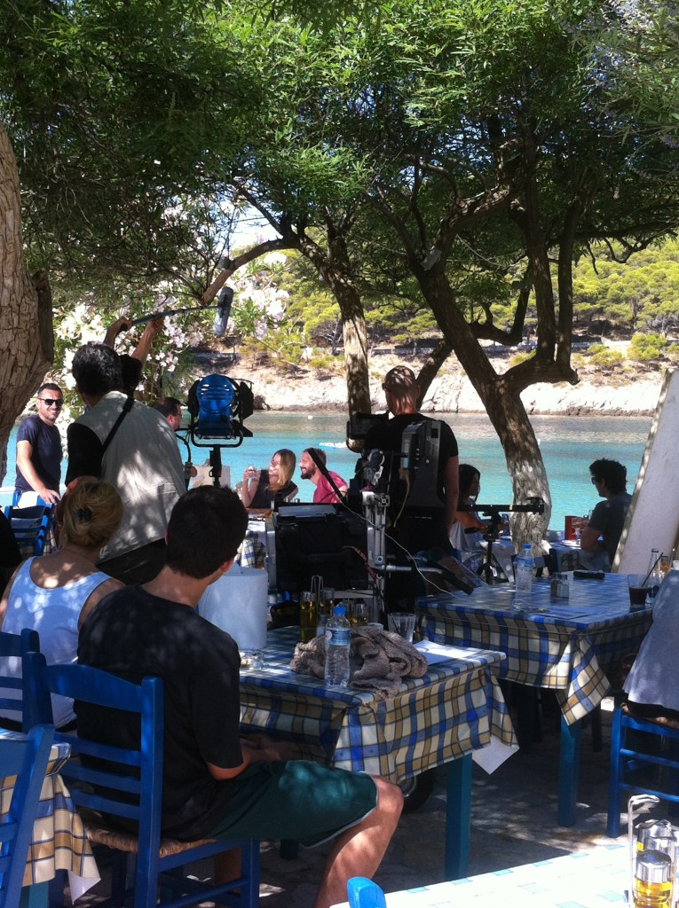 Rodando as cenas de uma publicidade.