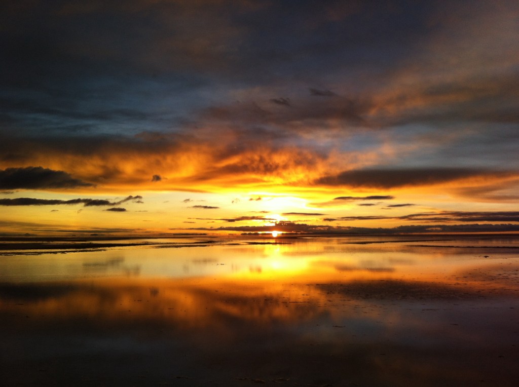 Amanhecer no Salar de Uyuni